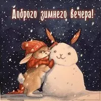 Красивая открытка доброго зимнего вечера