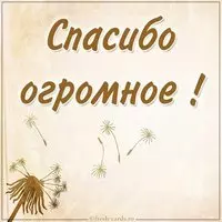 Красивая открытка со словами спасибо огромное