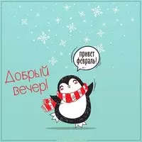 Открытка добрый вечер февральская