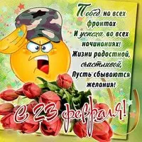 Открытка и поздравление с 23 февраля мужчинам