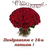 Открытка на 16 лет девушке