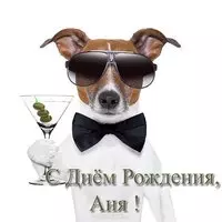 Открытка с днем рождения Аня прикольная