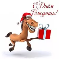 Открытка с днём рождения лошади