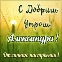 Открытка с добрым утром Александра