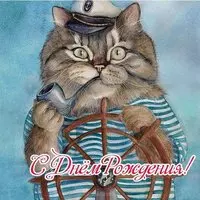 Открытка с котом на день рождения