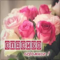 Открытка с надписью спасибо огромное