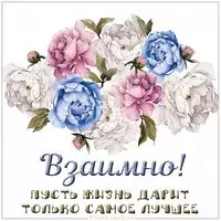 Открытка с надписью взаимно