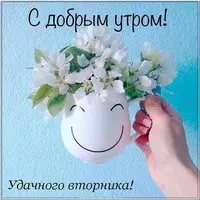Открытка с весенним утром вторника