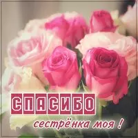 Открытка спасибо сестренка