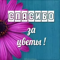 Открытка спасибо за цветы