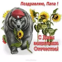 Поздравить папу с 23 февраля открыткой