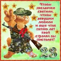 Прикольная открытка с 23 февраля любимому