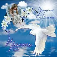 Открытка с голубем и ангелом — прости