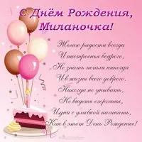 С днем рождения Миланочка открытка