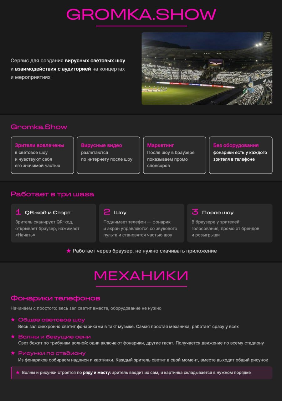The GROMKA.SHOW deck for brands