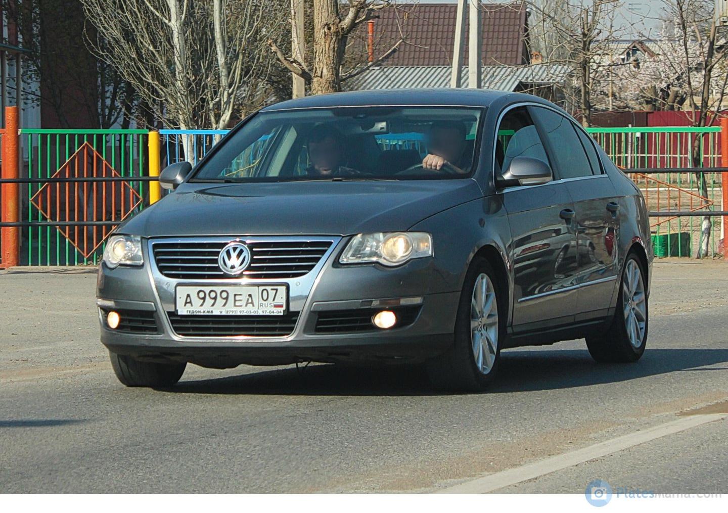 Автомобиль госномер А999ЕА07