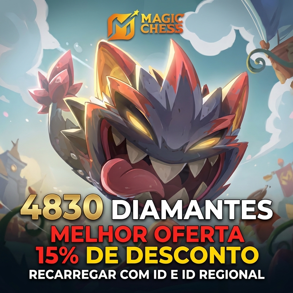 🚀 Magic Chess: Go Go 4830 Diamonds - Recarga manual por ID e Regiao 👑💠 Moeda