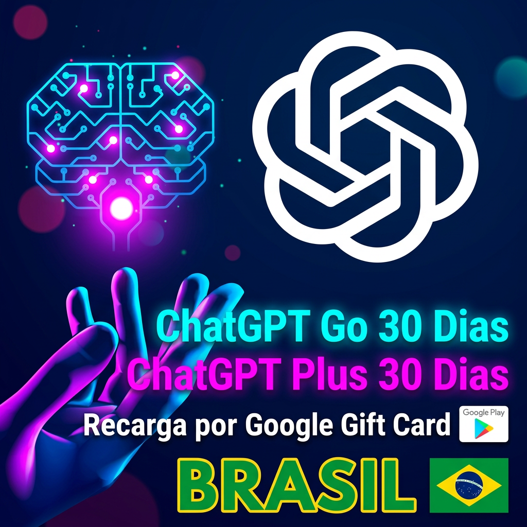 🤖 ChatGPT 30 Dias - Go ou Plus via Saldo Google Play | Entrega manual Cartão-presente