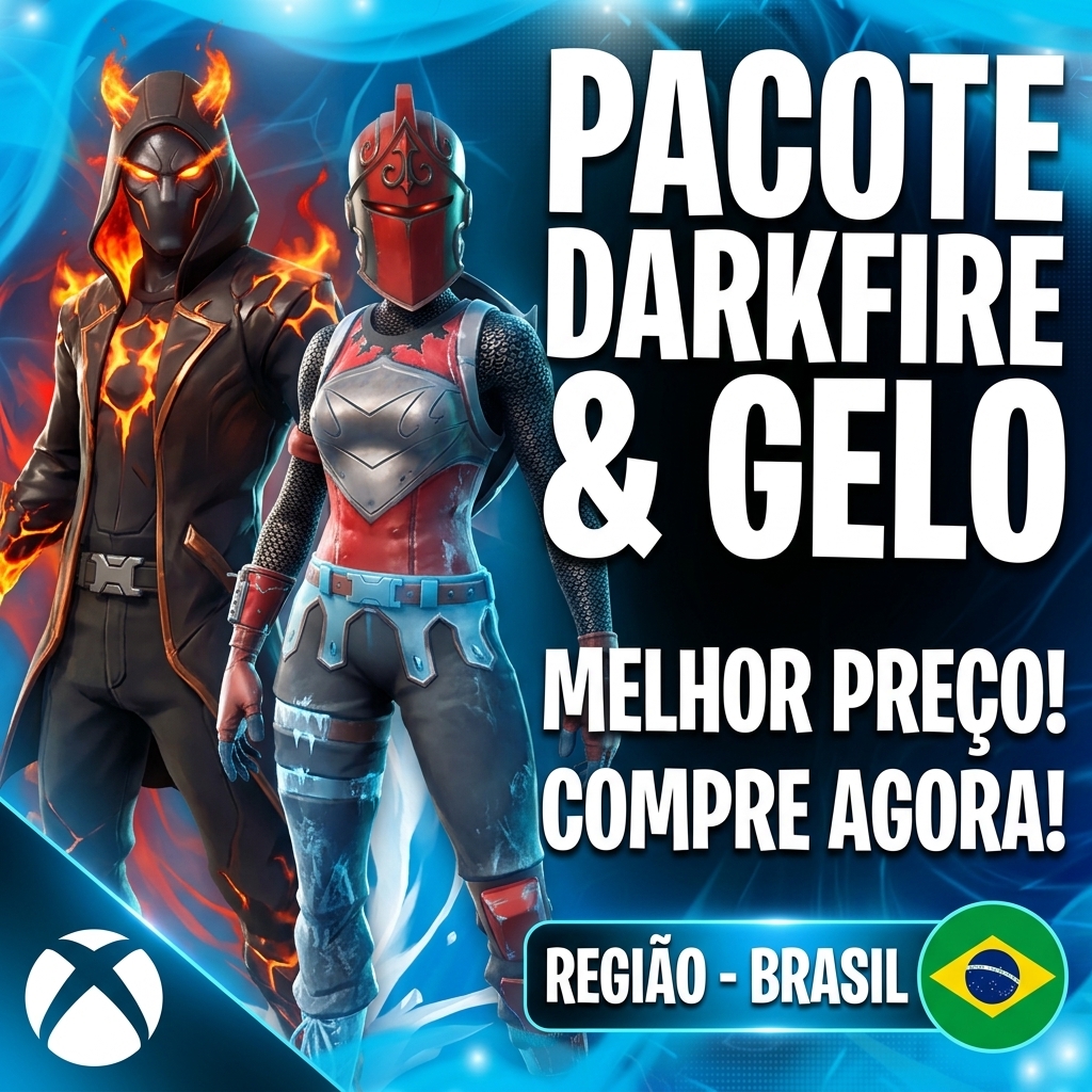 🔥❄️ FOGO NEGRO E GELO | Pacote Fogo Negro e Gelo do Fortnite + 1000 V-Bucks | Código Xbox | Brasil Jogo