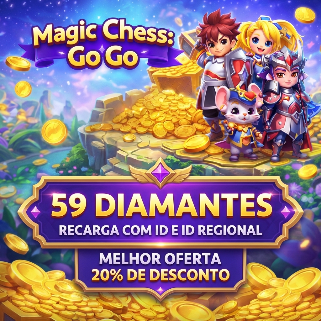 💎 Magic Chess: Go Go - 59 Diamonds por ID e Regiao 🪄📱 Moeda