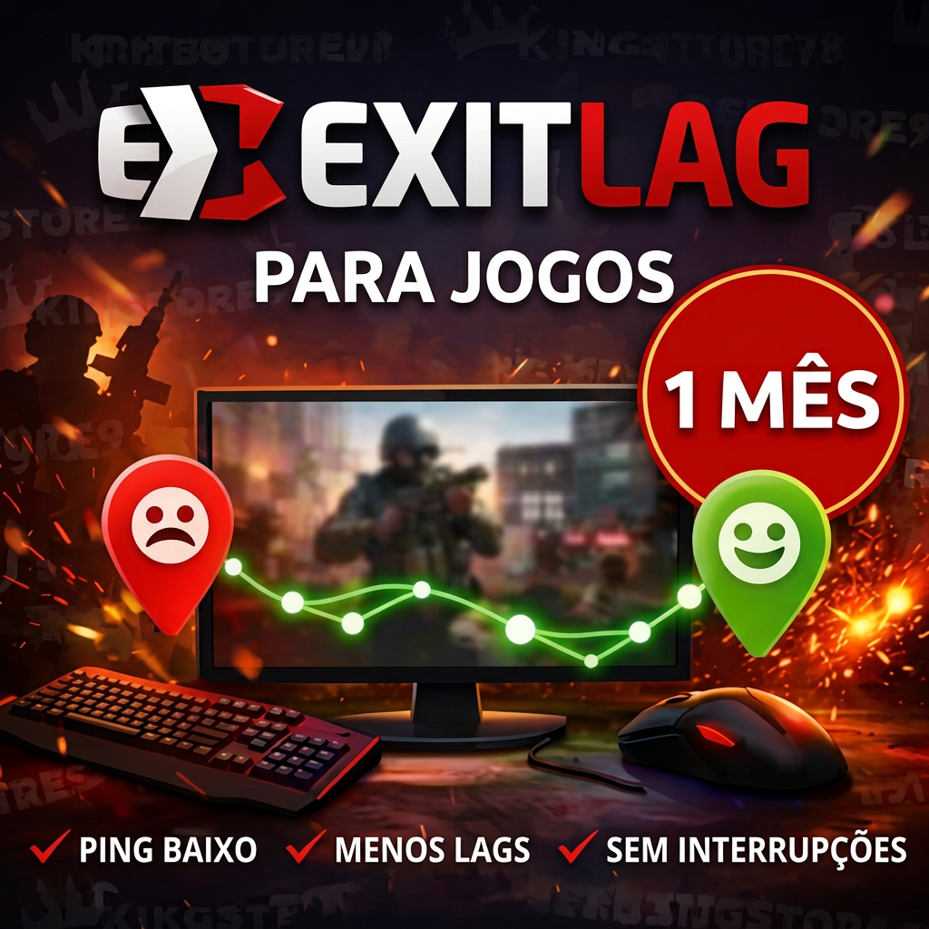 ⚡ Reduza seu ping · ExitLag 1 Mês · Envio manual Assinatura