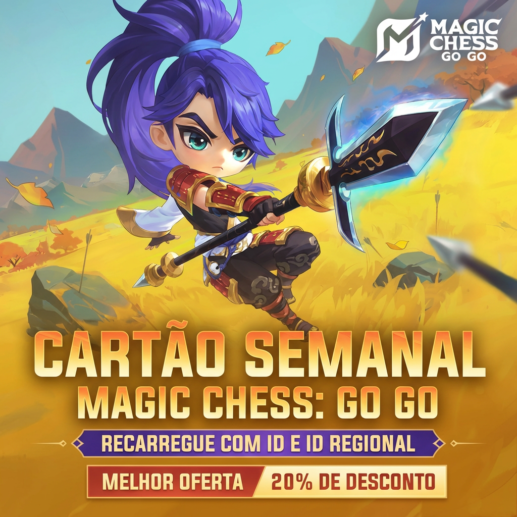 💠 Weekly Card para Magic Chess: Go Go - Recarga manual por ID 🎯 Item