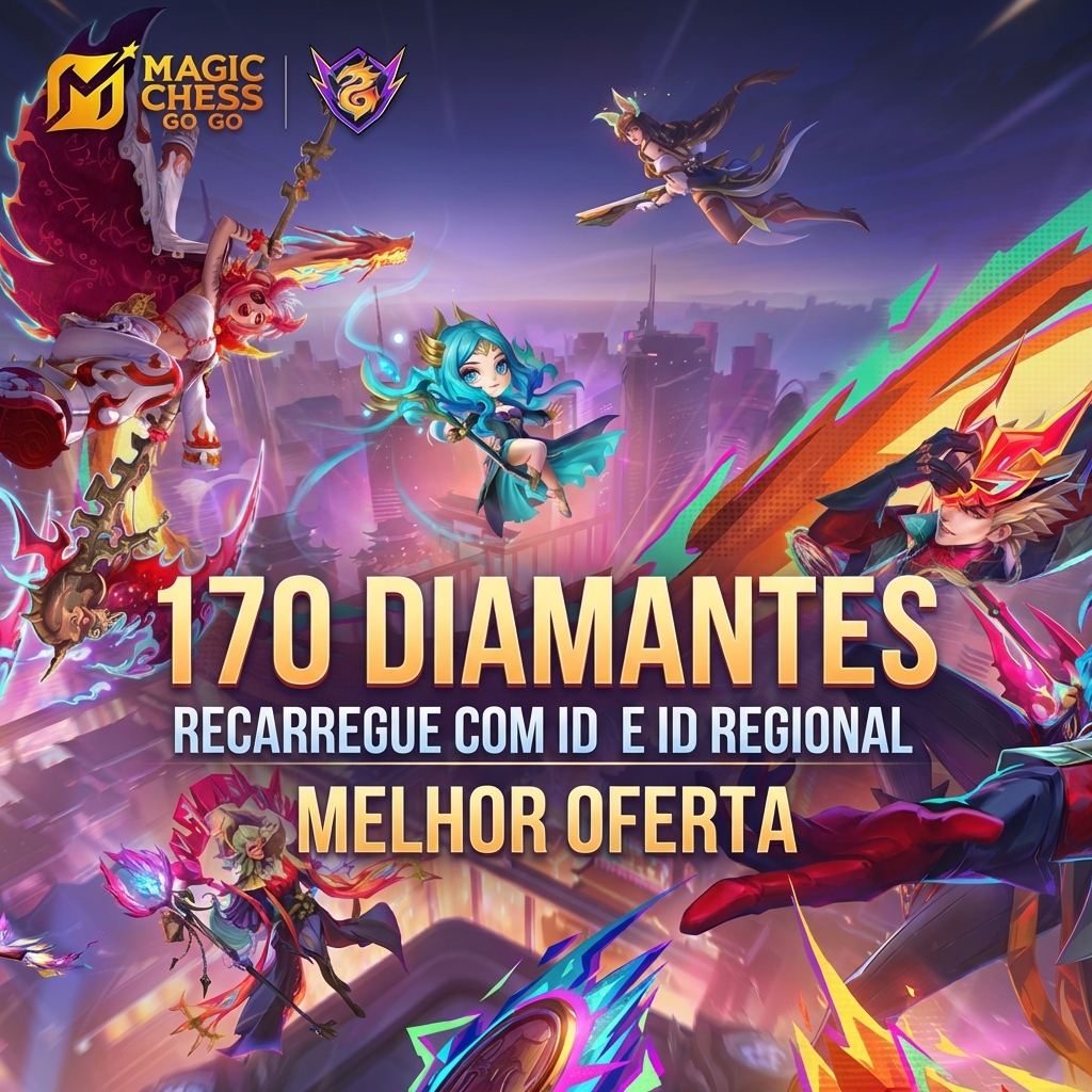 💠 Magic Chess: Go Go 170 Diamonds - Recarga por ID e Regiao 🎮🔥 Moeda