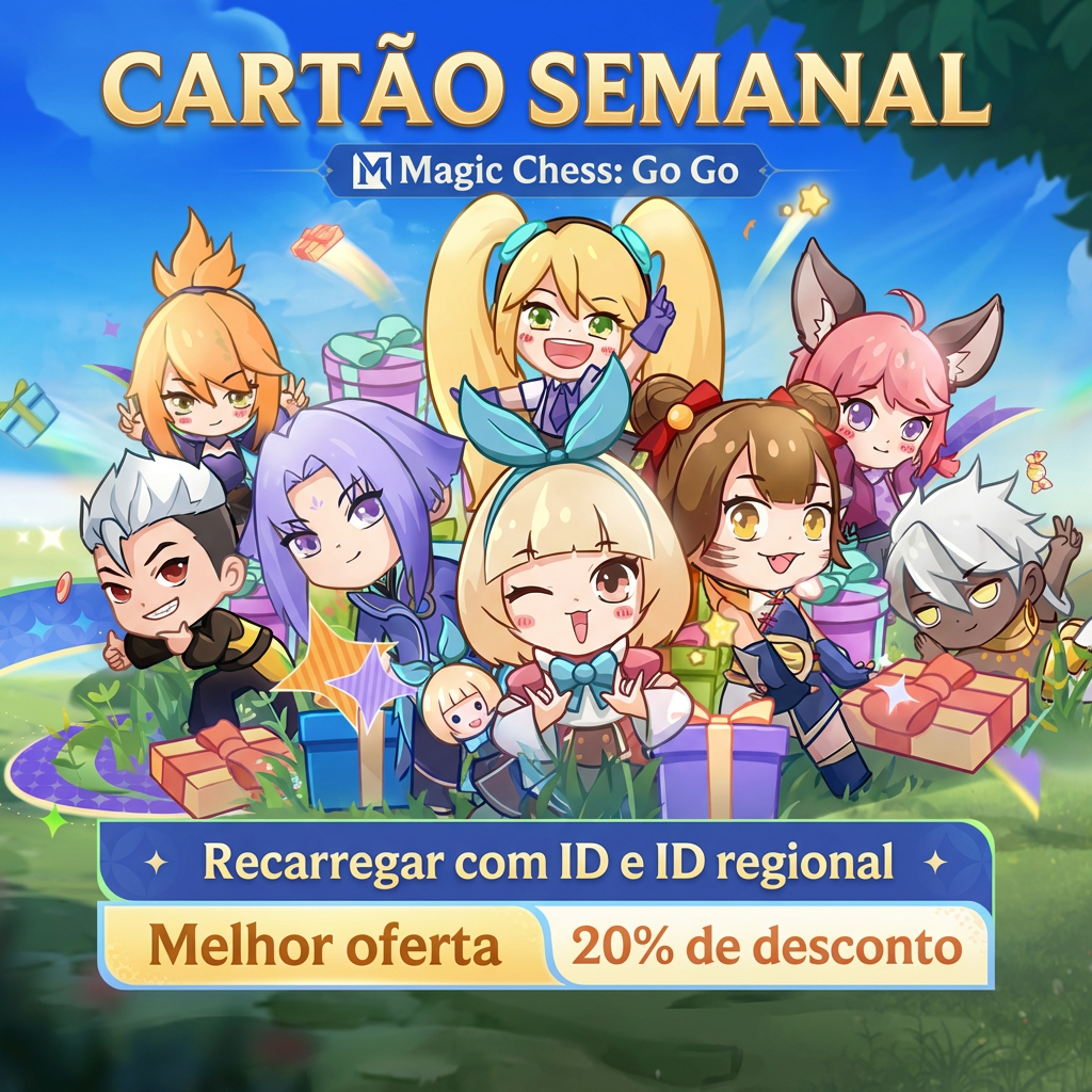 ⚡ Magic Chess: Go Go - Weekly Card por User ID com entrega manual 📱🪄 Item