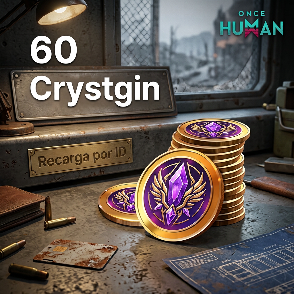 ✅ RECARGA GARANTIDA | Once Human 60 Crystgin | Por ID + Servidor + Região | Envio manual Moeda