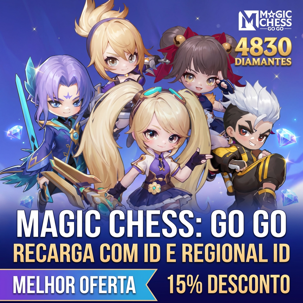 🏆 Magic Chess: Go Go - 4830 Diamonds por User ID + Regiao 📱✨ Moeda