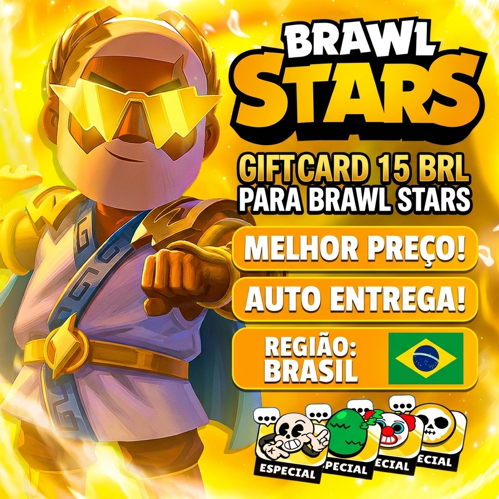 🎮 Saldo Brawl Stars R$15 🎁 • voucher oficial Supercell Store Cartão