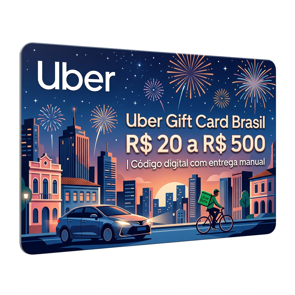 🚕 Uber Gift Card Brasil - R$ 20 a R$ 500 | Código digital com entrega manual