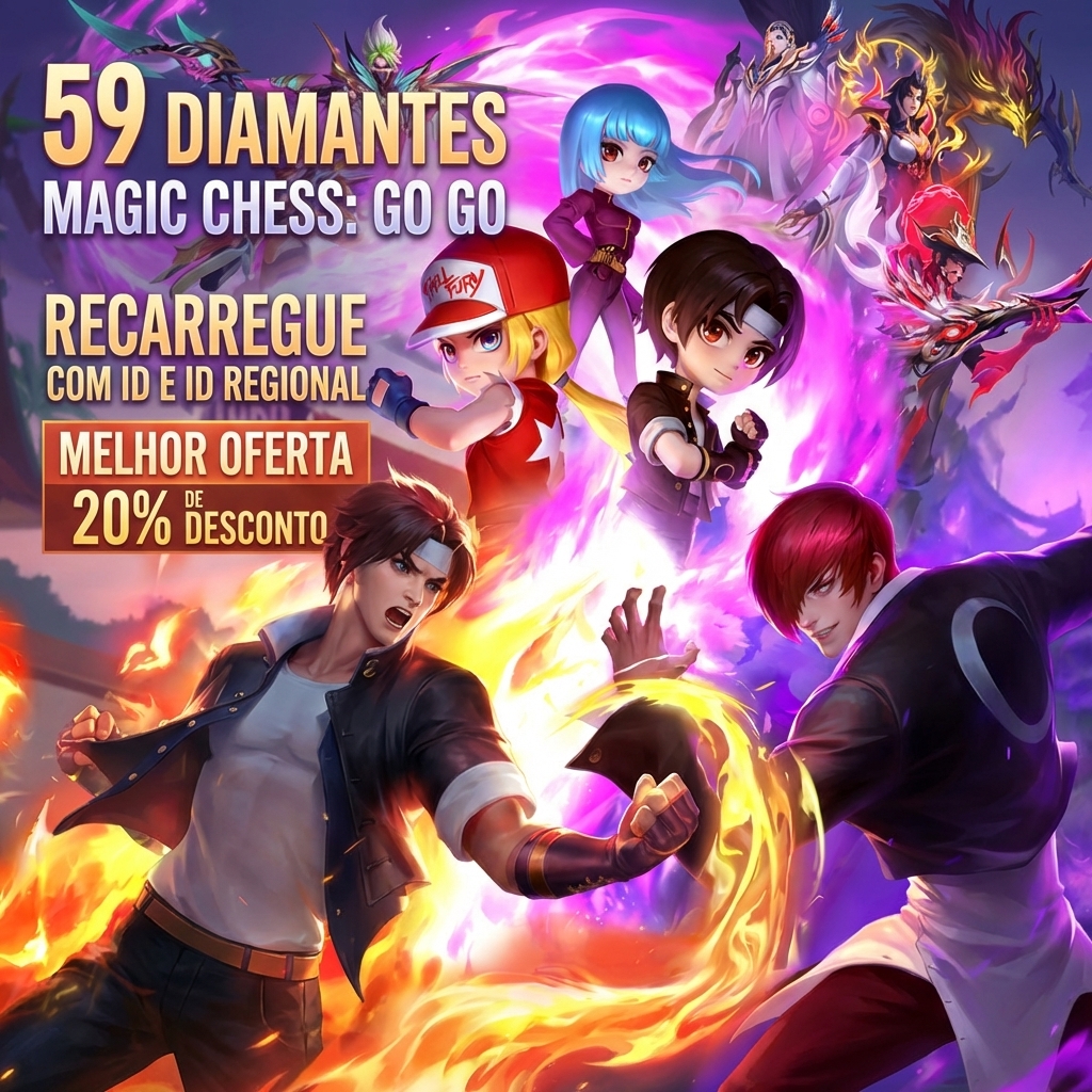 ⚡ Magic Chess: Go Go 59 Diamonds - Recarga manual por User ID 🎮 Moeda