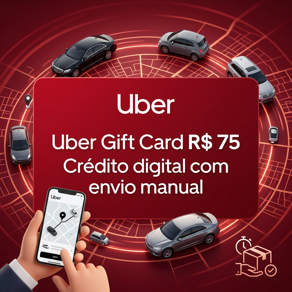 🗺️ Cartão-Presente Uber R$ 75 - Saldo por código | Entrega manual