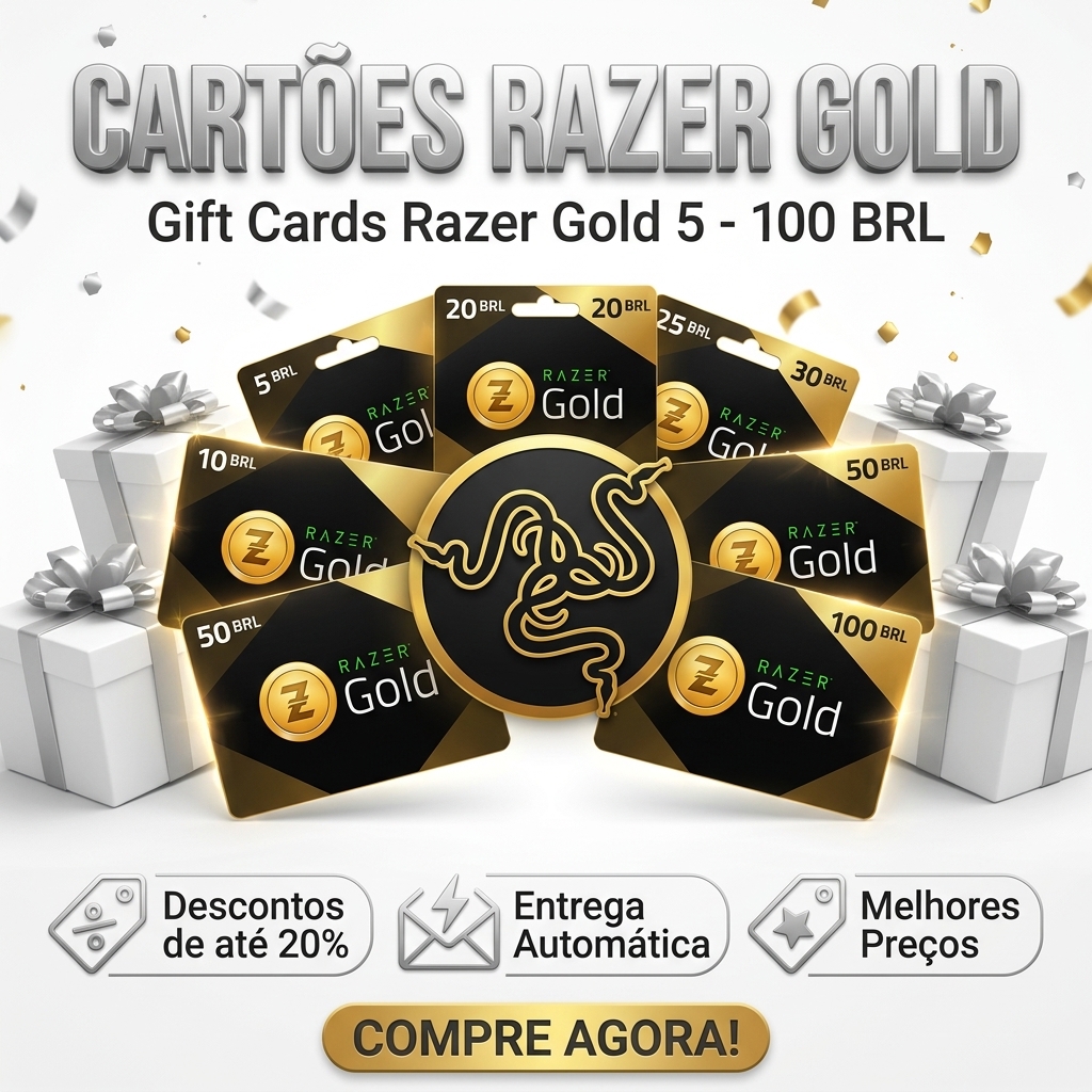 💳 Razer Gold BRL - Escolha seu valor e receba por autodelivery ⚡🎮 Cartão-presente