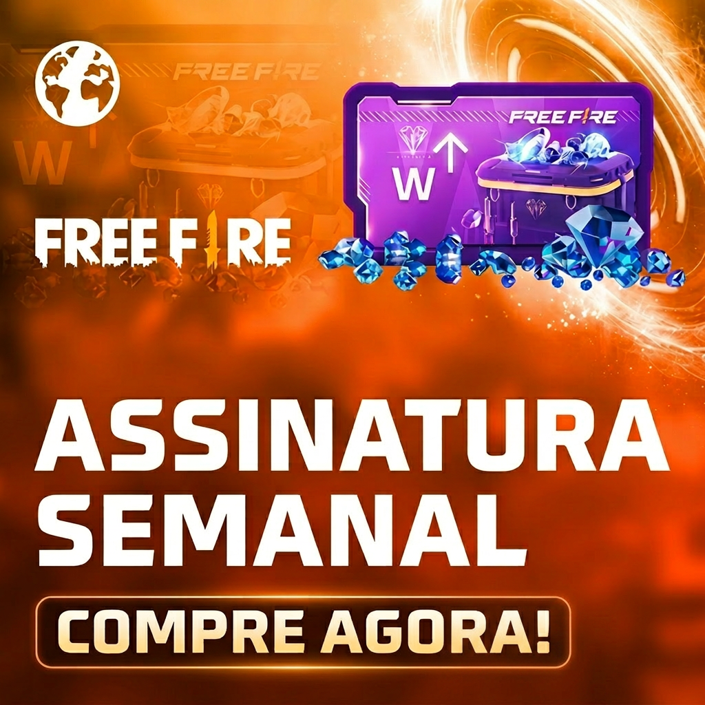🌊 Assinatura Semanal | Free Fire Weekly Membership | Recarga por ID | Envio manual Moeda