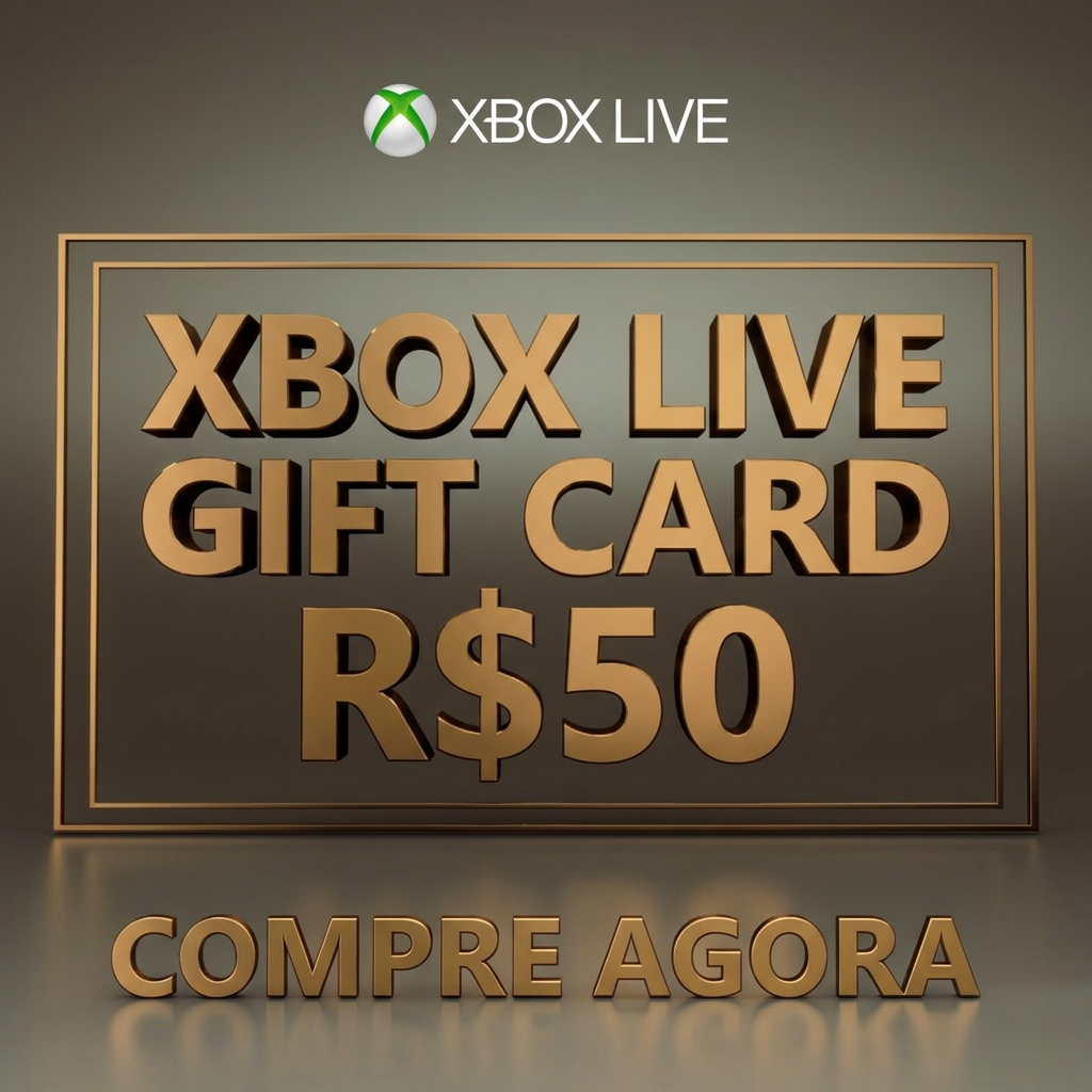 💚 Xbox Live Gift Card R$50 - Código digital para saldo Xbox Plataforma