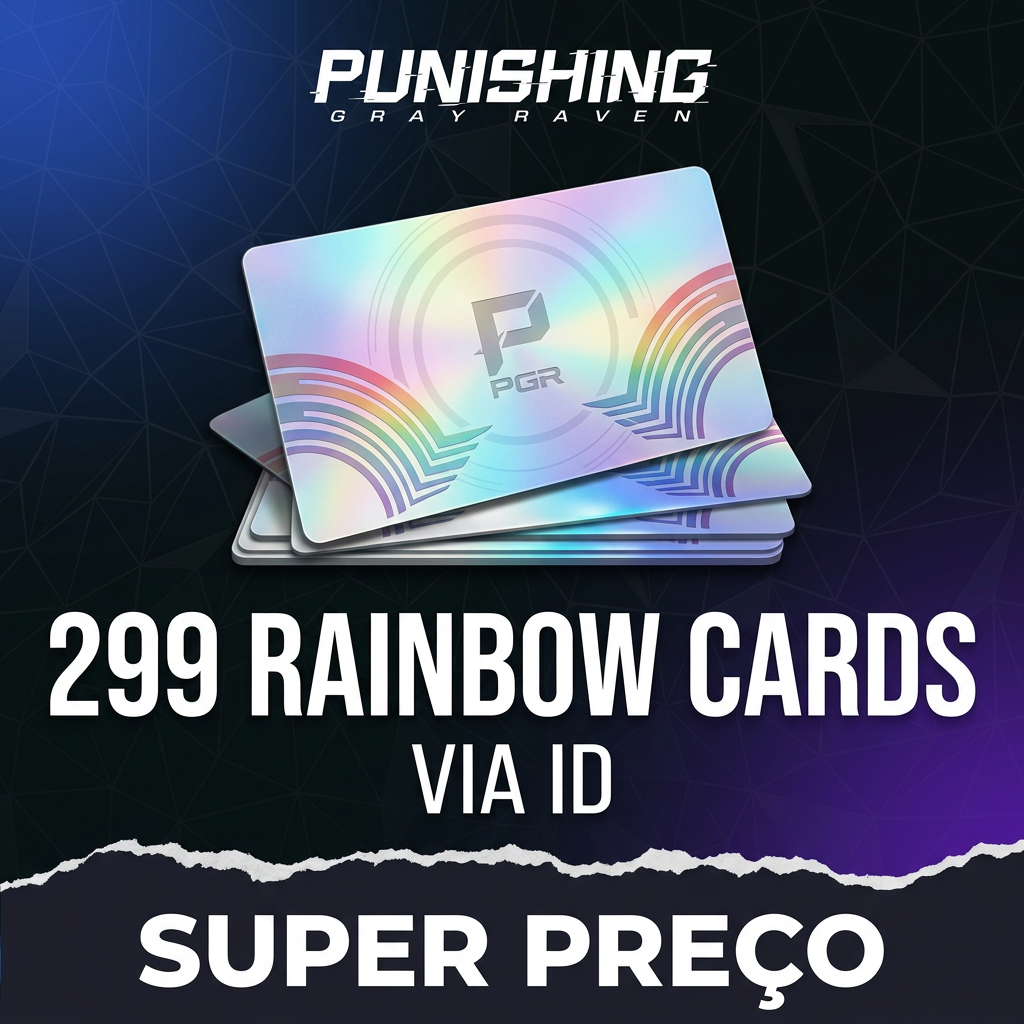 🌊 299 Rainbow Cards · Punishing: Gray Raven · Recarga por UID · Envio manual Moeda