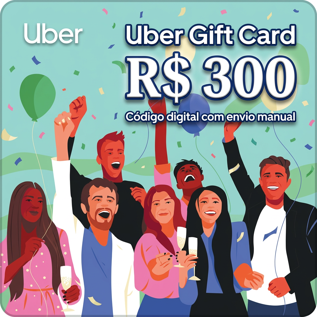 🛰️ Crédito Uber R$ 300 - Cartão-Presente digital por código