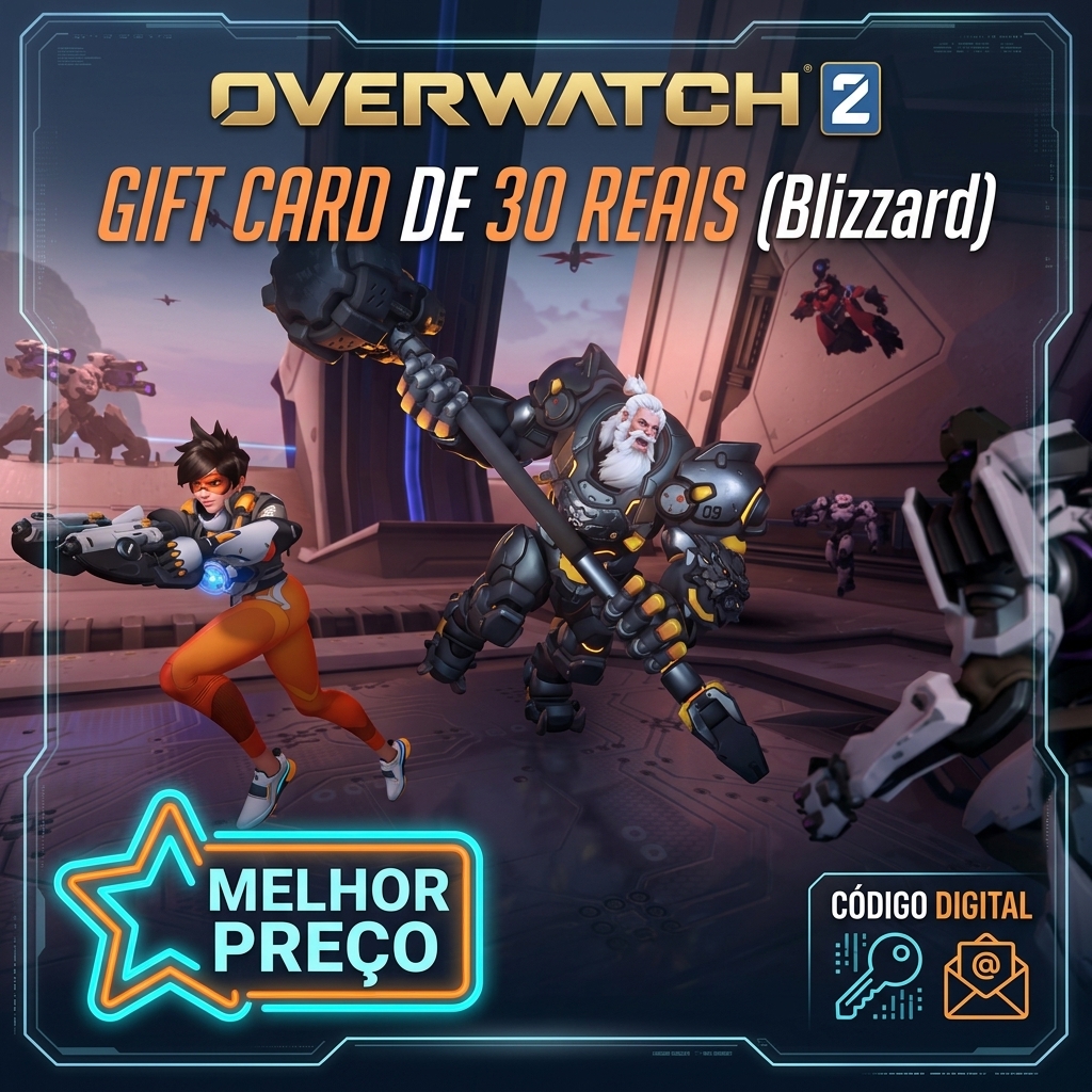 🎮 Gift Card Blizzard Overvatch 2 30 Reais - Código digital com entrega manual 💙 Cartão-presente