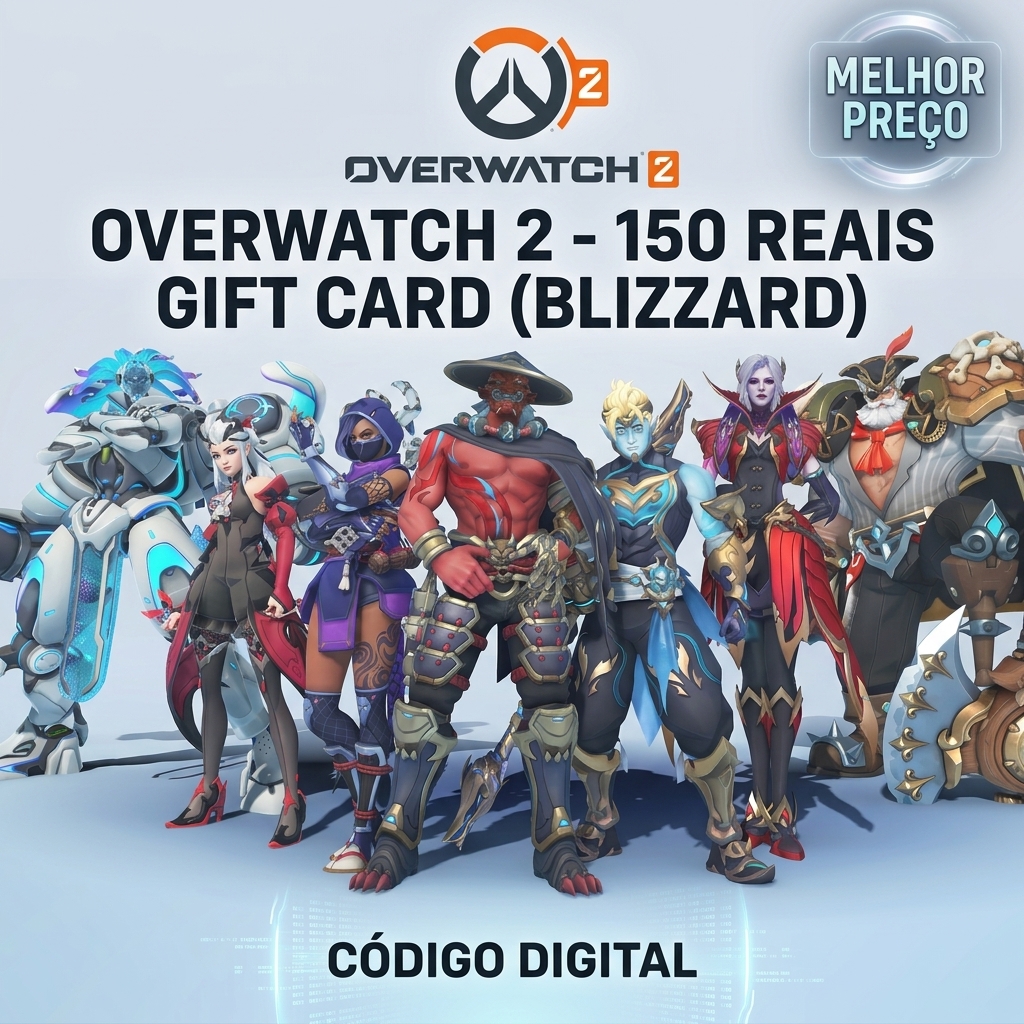 🧾 Overvatch 2 150 Reais Blizzard Gift Card - Código digital com atendimento humano 💙 Cartão-presente