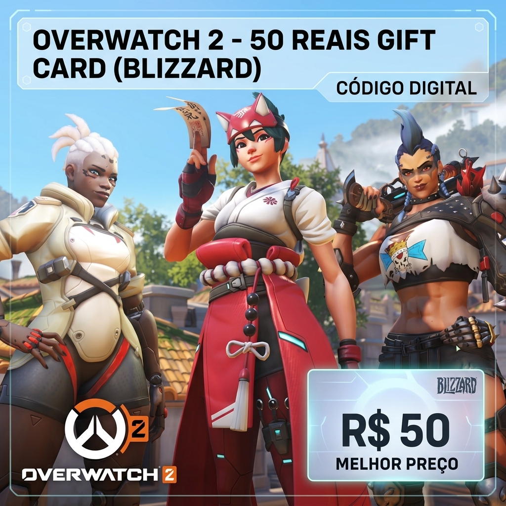 🌟 50 Overvatch 2 Reais Blizzard Gift Card - Saldo digital com atendimento manual 💙 Cartão-presente