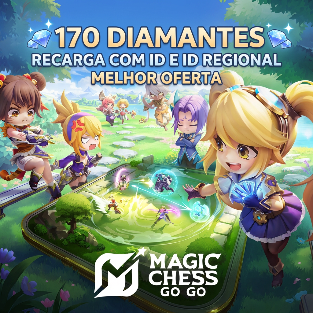 🎲 170 Diamonds para Magic Chess: Go Go - Top up manual com suporte 💎 Moeda