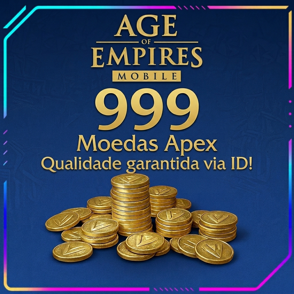 ⚔️ Reserva Imperial | Age of Empires Mobile 999 Apex Coins | Recarga por ID | Brasil Moeda