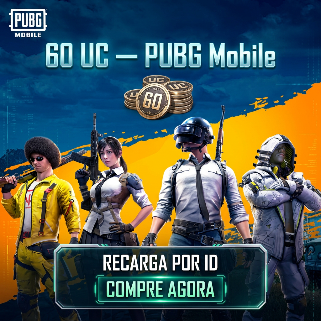 Recarga 60 UC — PUBG Mobile (Via UID) Moeda