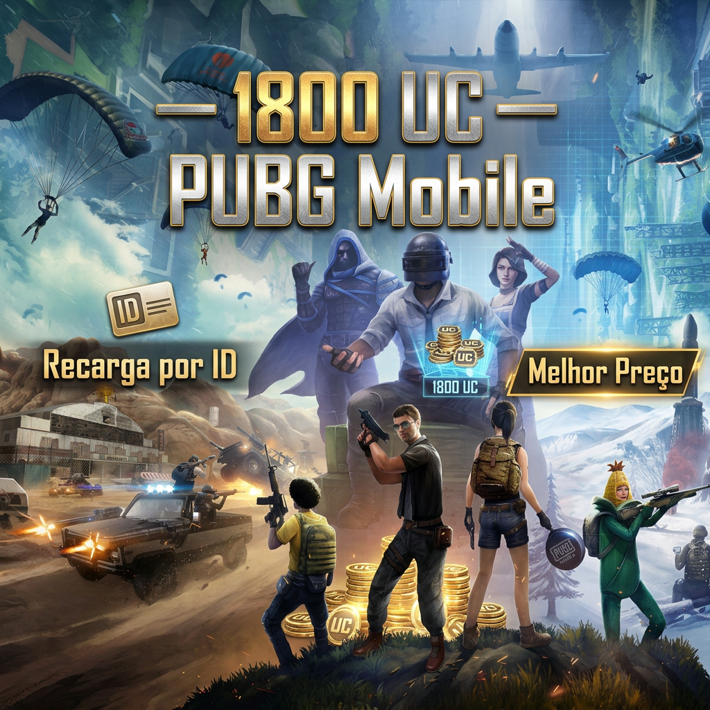 ⚡ Recarga 1800 UC — PUBG Mobile (Via Player ID) Moeda