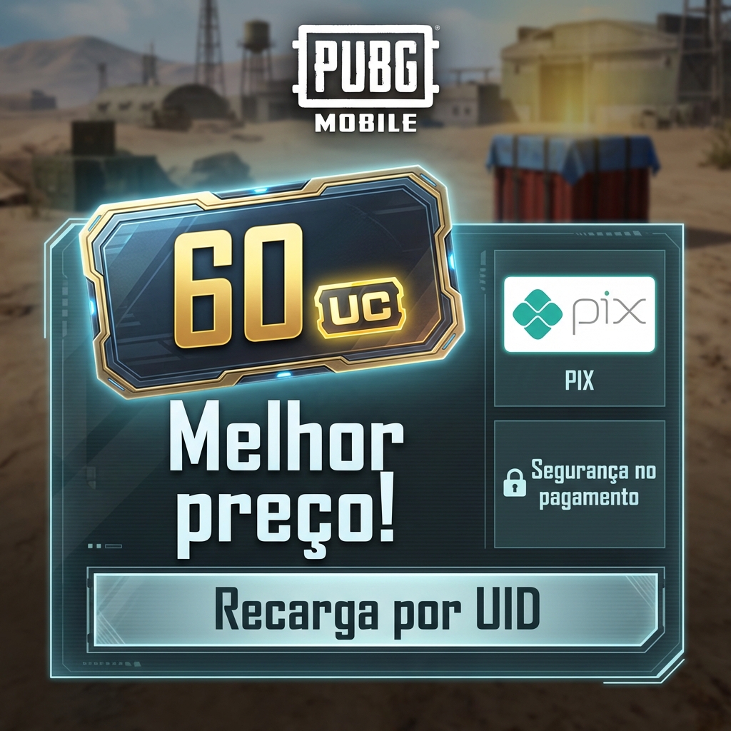 PUBG Mobile — 60 UC (Recarga por Player ID) Moeda