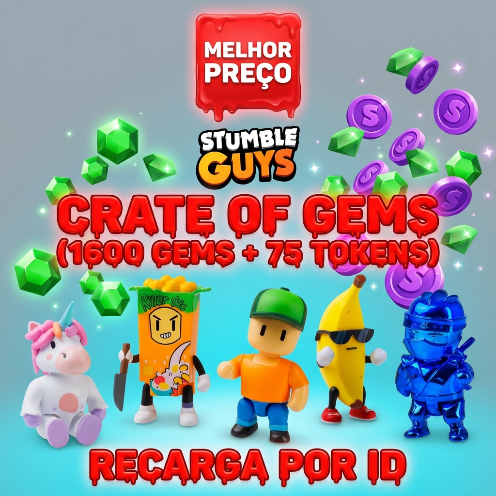 💎 Crate of Gems (1600 + 75) — Stumble Guys 🕹️ Plataforma