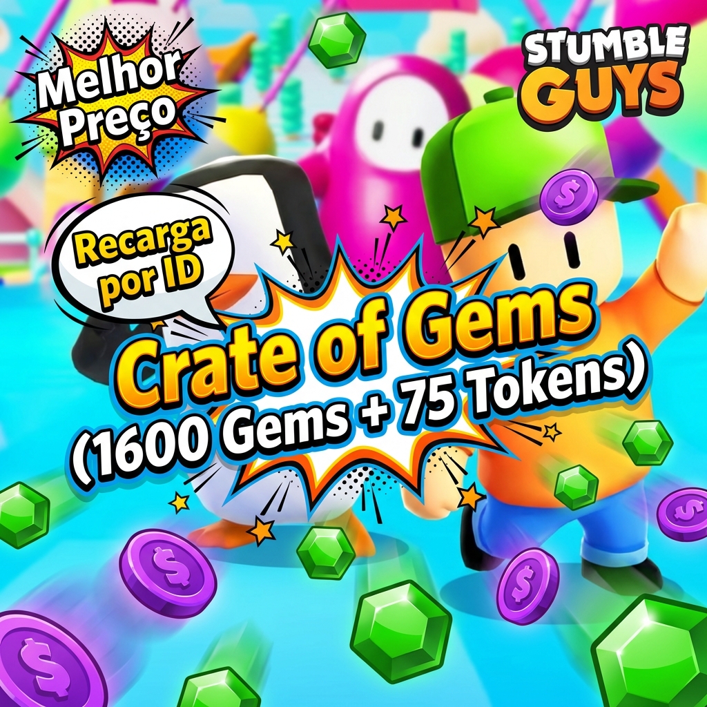 🎮 Stumble Guys — Crate of Gems (1600 + 75) 💎 Plataforma