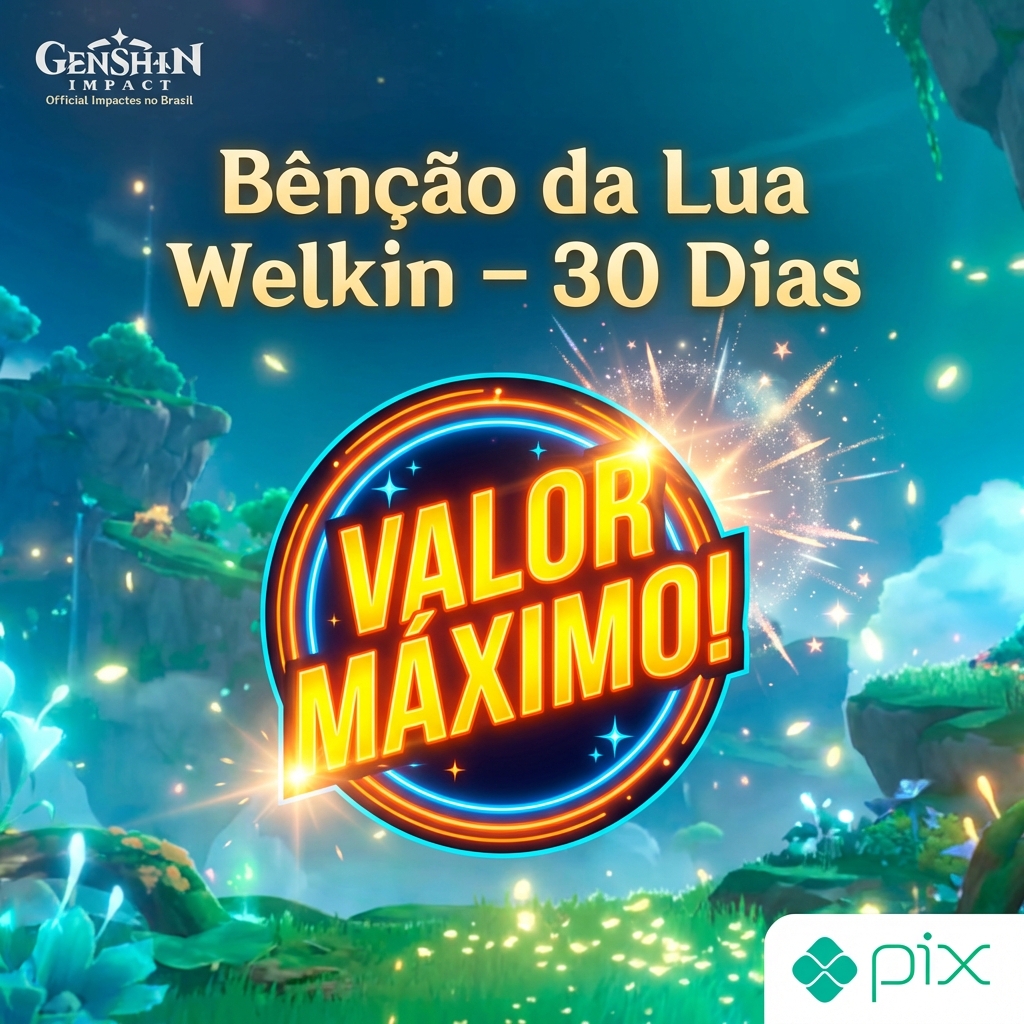 Genshin Impact — Blessing of the Welkin Moon 30 dias — 300 + 90/dia ⚡️ Serviço